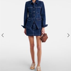 NWT Veronica Beard Dark Blue Indigo Denim Mini Skirt US 2